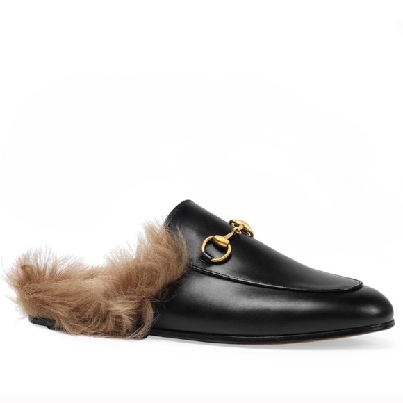 gucci princetown fur lined mule